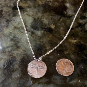 REDUCED 925 SS Dragonfly Pendant with 18' Chain  Included